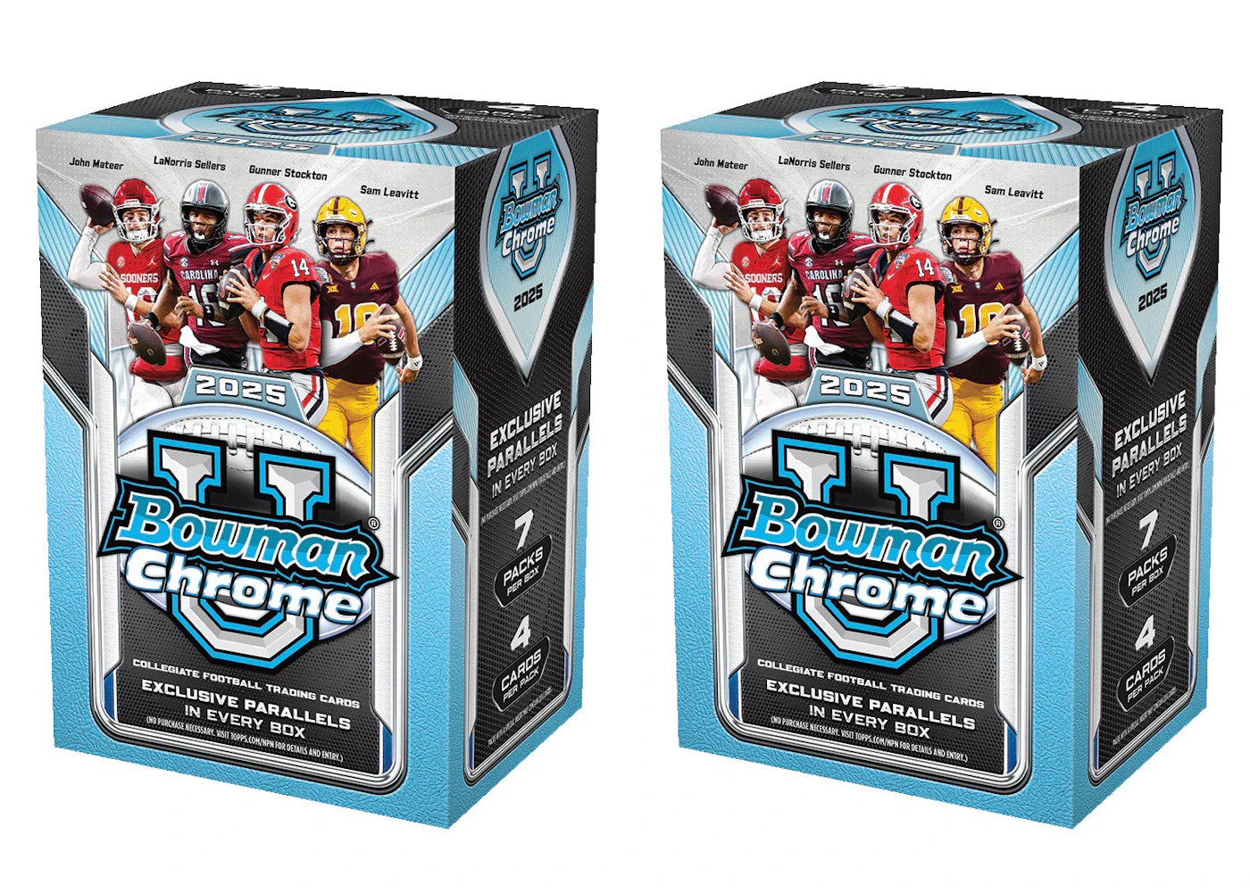 2025 Topps Bowman University Chrome Football Value Box 2x Lot