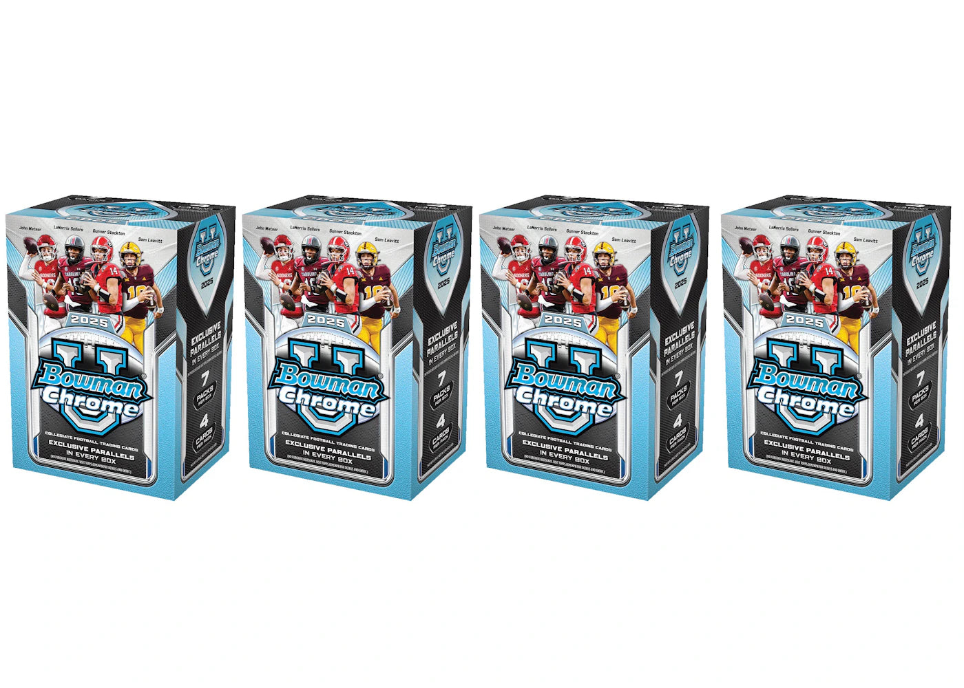 2025 Topps Bowman University Chrome Football Value Box 4x Lot