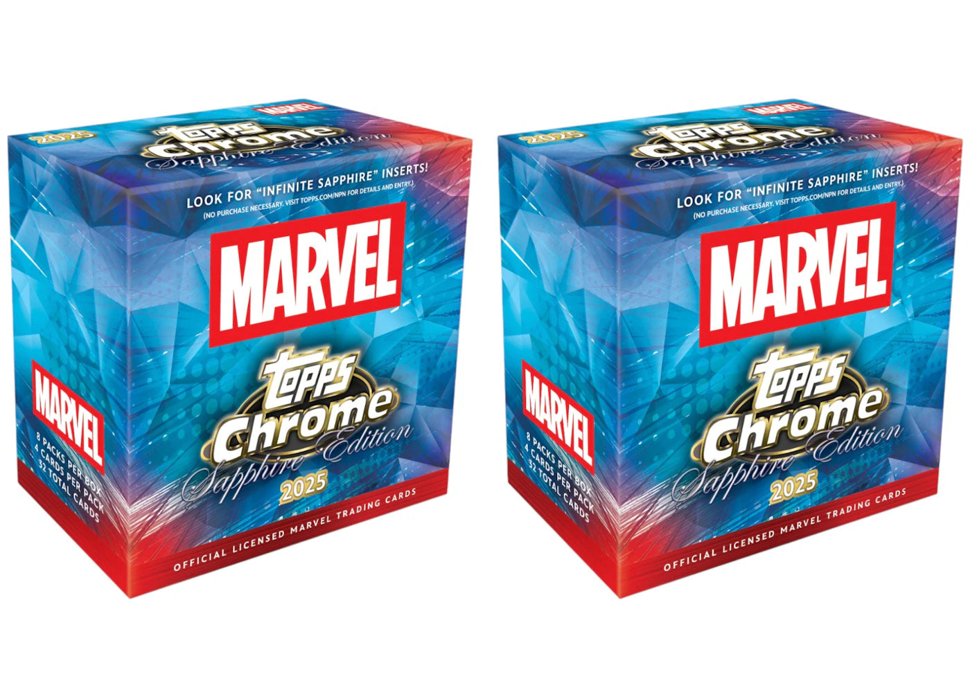 2025 Topps Chrome Marvel Sapphire Edition Hobby Box 2x Lot