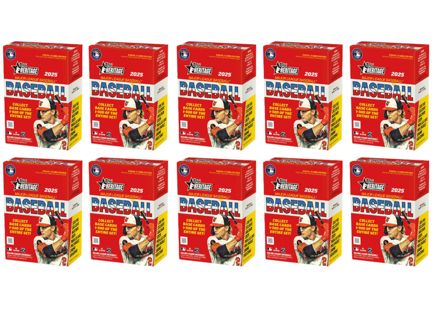 2025 Topps Heritage Baseball Value Box 10x Lot