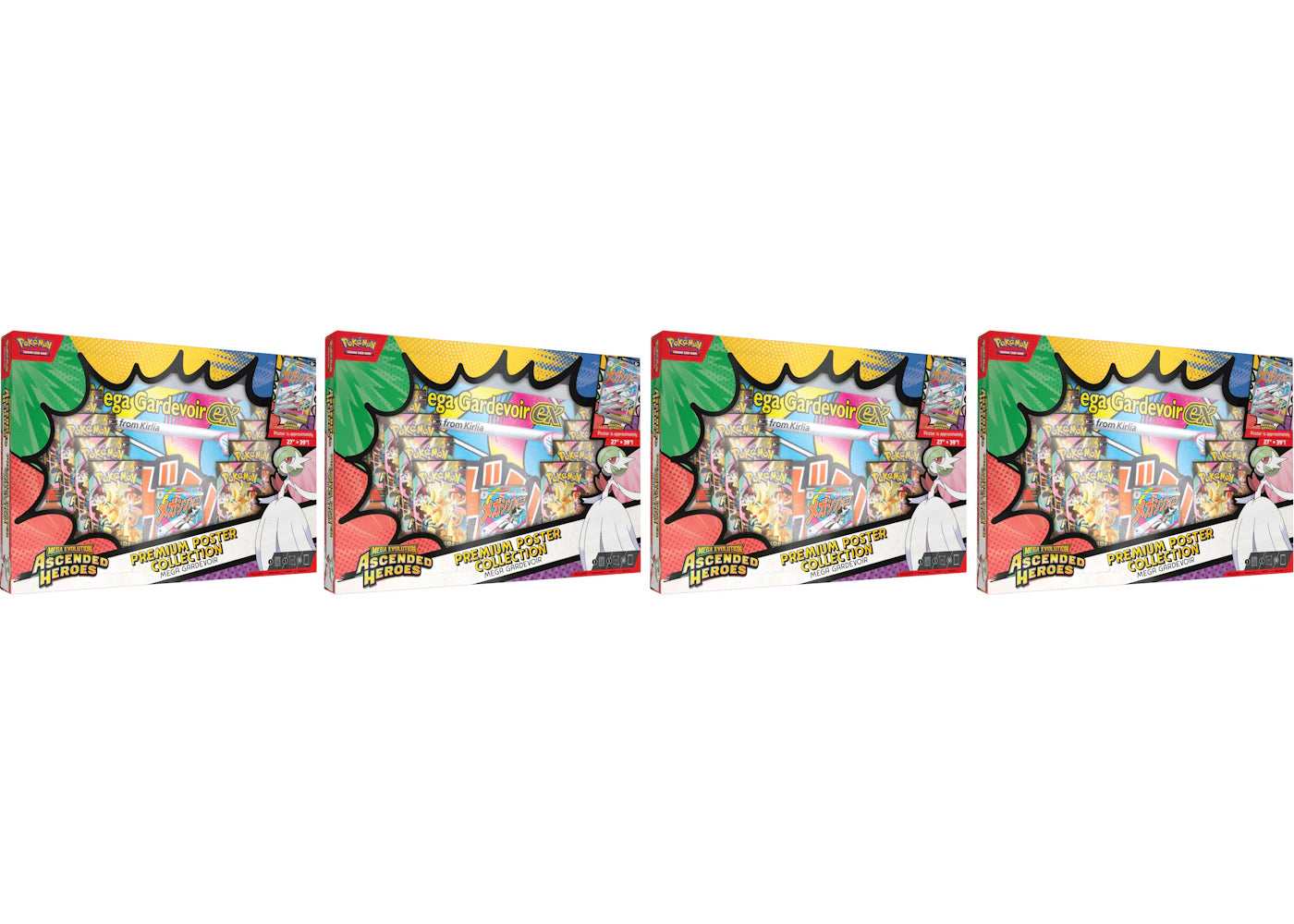 2026 Pokémon Mega Evolution Ascended Heroes Mega Gardevoir Premium Poster Collection 4x Lot