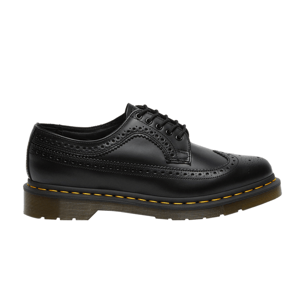 Dr. Martens 3989 Yellow Stitch Smooth Leather Brogue Black – Side