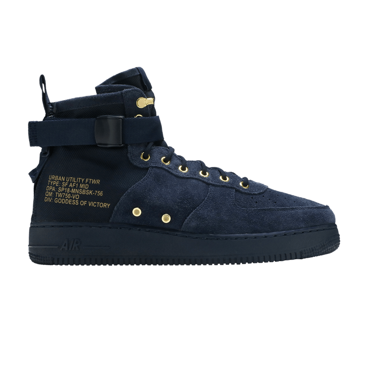 Nike SF Air Force 1 Mid Obsidian Metallic Gold