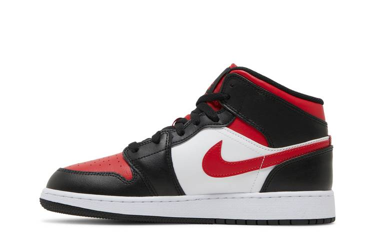 Air Jordan 1 Mid Black Fire Red (GS)