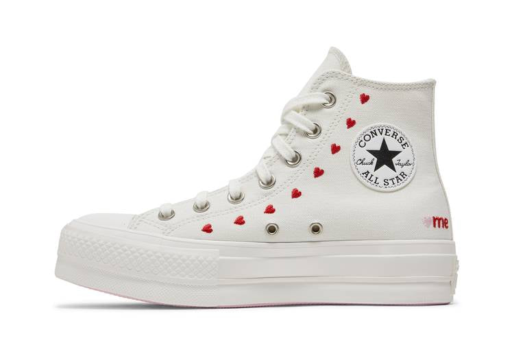 Converse Chuck Taylor All Star Lift Hi White Red (Women's)