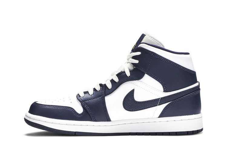 Jordan 1 Mid White Metallic Gold Obsidian