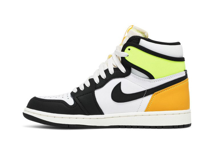 Jordan 1 Retro High White Black Volt University Gold