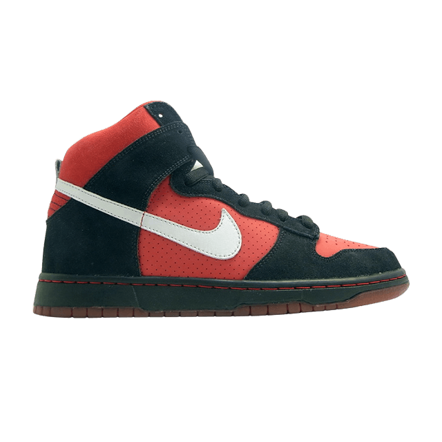 Nike SB Dunk High Sport Red Metallic Platinum