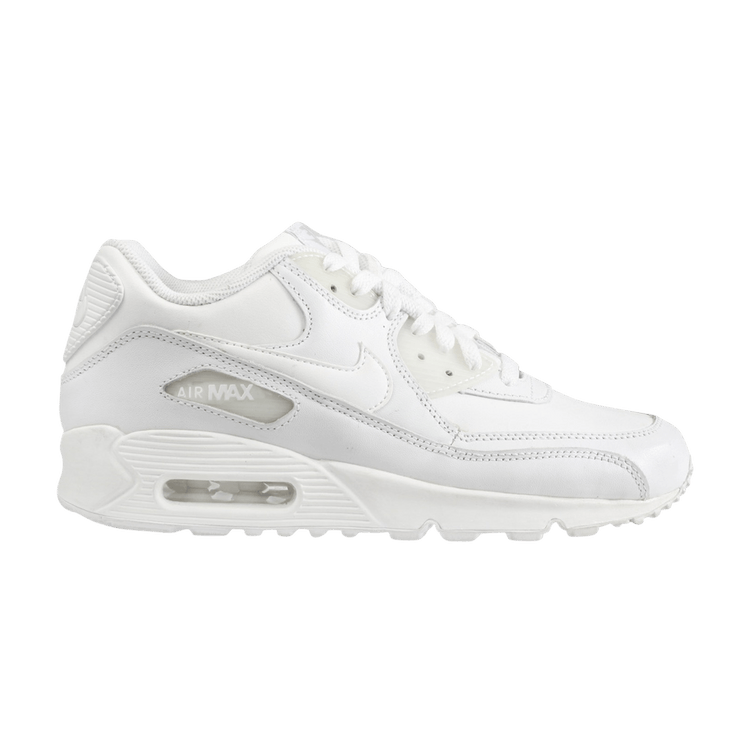 Nike Air Max 90 Leather Triple White (GS)