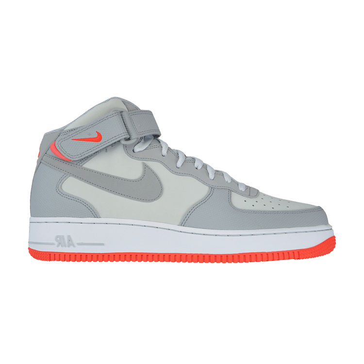 Nike Air Force 1 Mid Pure Platinum Wolf Grey Bright Crimson