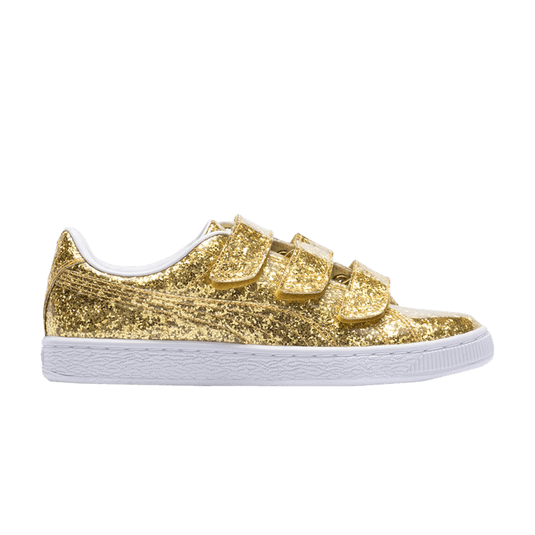 Puma Basket Strap Glitter Gold  (Women's)