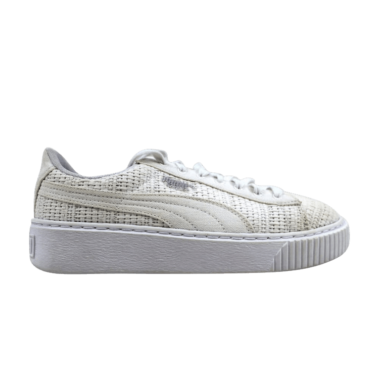 Puma Basket Platform Woven Puma White/Puma Silver (Women's)