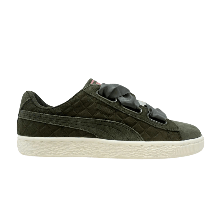 Puma Suede Heart Quilt Olive Night  (Women's)