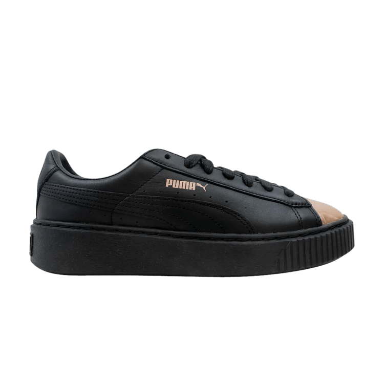 Puma Basket Platform Metallic Puma Black Rose Gold  (Women's)