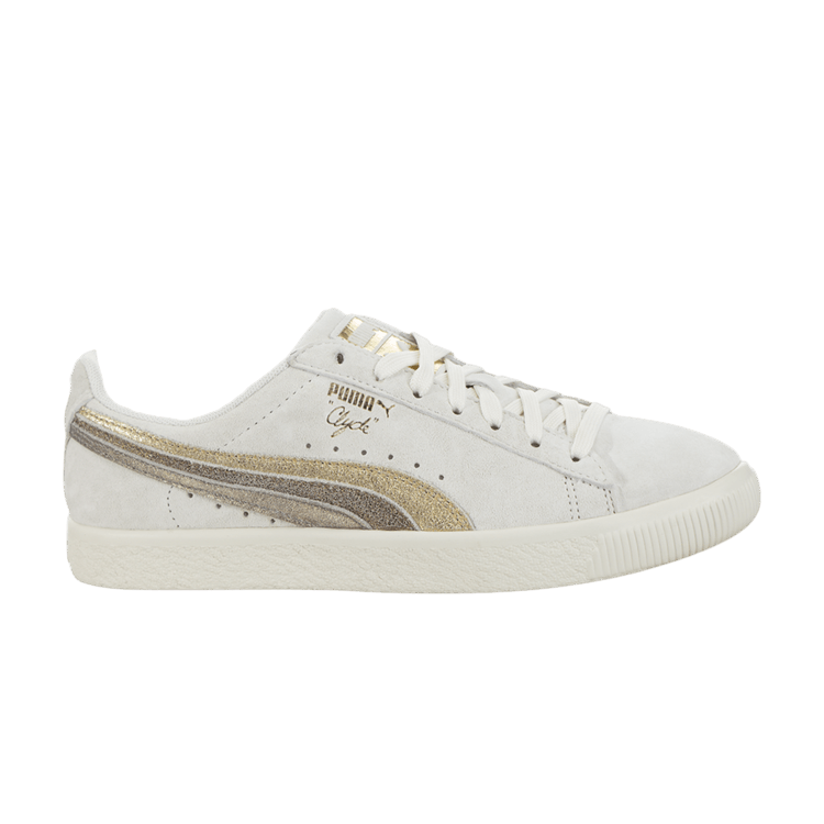 Puma Clyde Metal Leather Whisper White Gold Bronze (Women's)