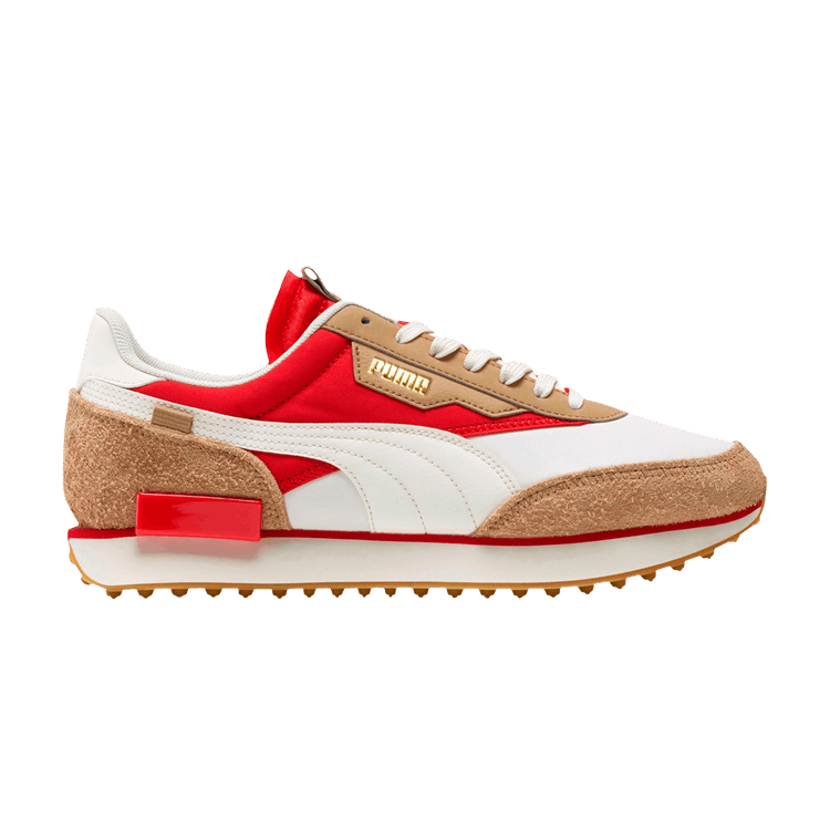 Puma Future Rider Game On White Pebble Red