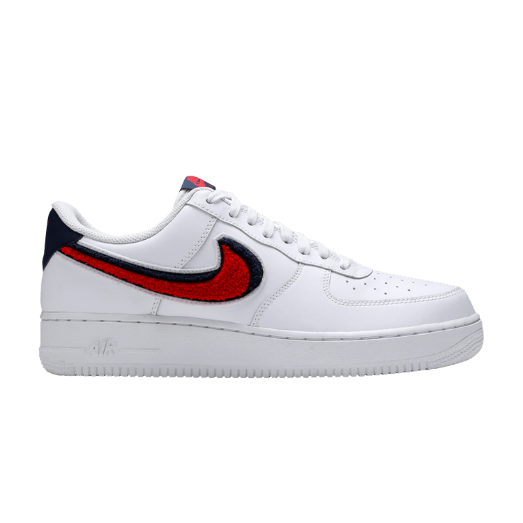 Nike Air Force 1 Low 3D Chenille Swoosh White Red Blue