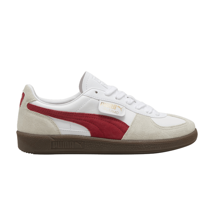 Puma Palermo Leather Puma White Vapor Gray Club Red