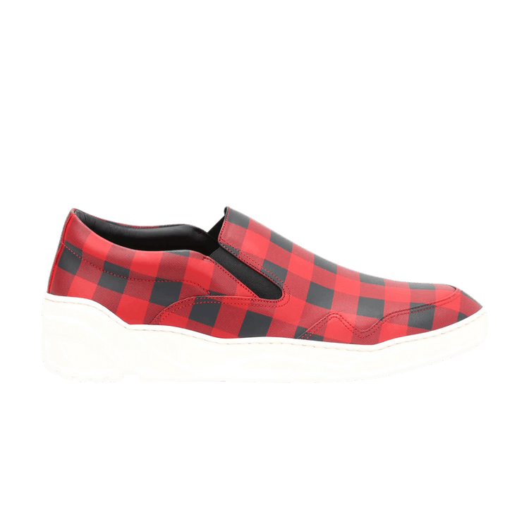 Dior Slip-On Red Black Plaid