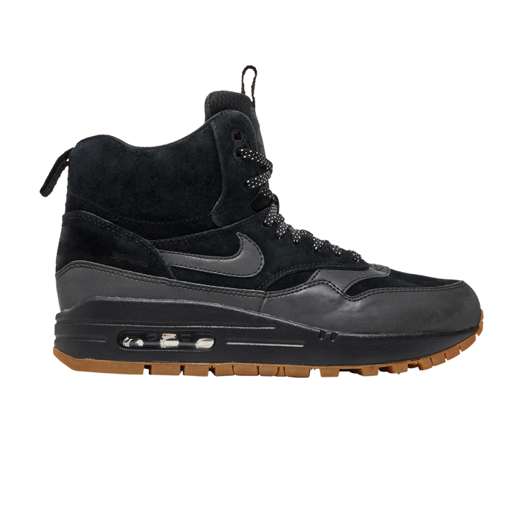 Nike Air Max 1 Mid Sneakerboot Black/Black-Gum Medium Brown (Women's)