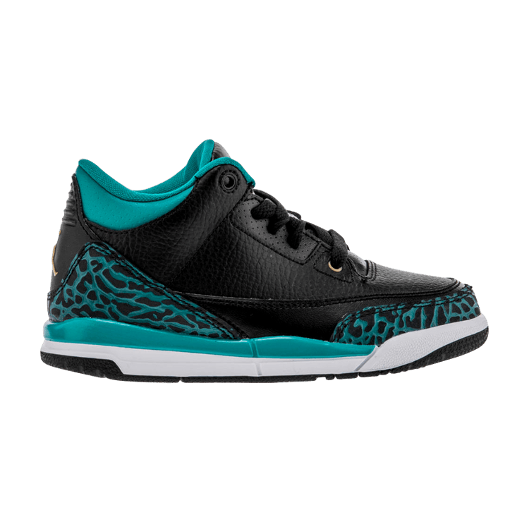 Jordan 3 Retro Black Metallic Gold Rio Teal (PS)