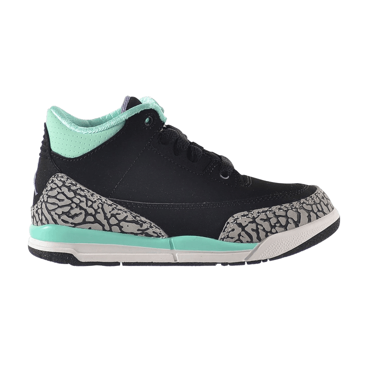 Jordan 3 Retro Black Iron Purple Bleached Turquoise (PS)