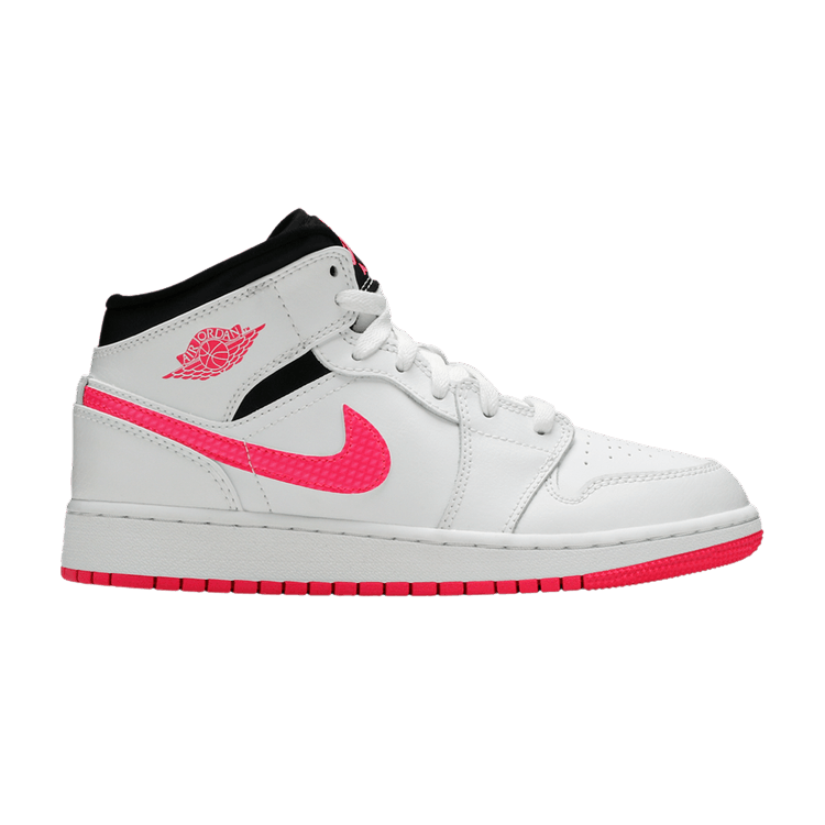 Jordan 1 Mid White Black Hyper Pink (GS)