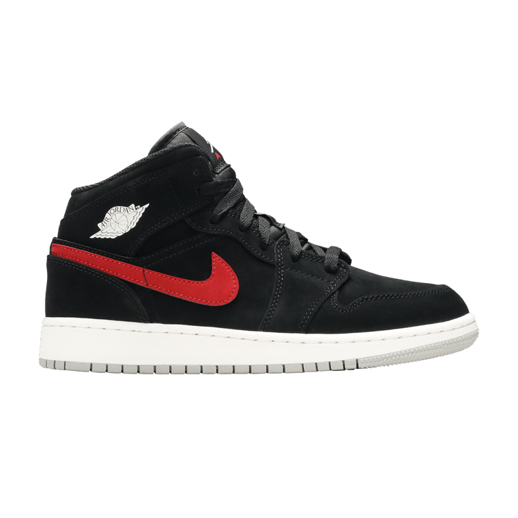 Jordan 1 Mid Multi-Color Swoosh Black (GS)