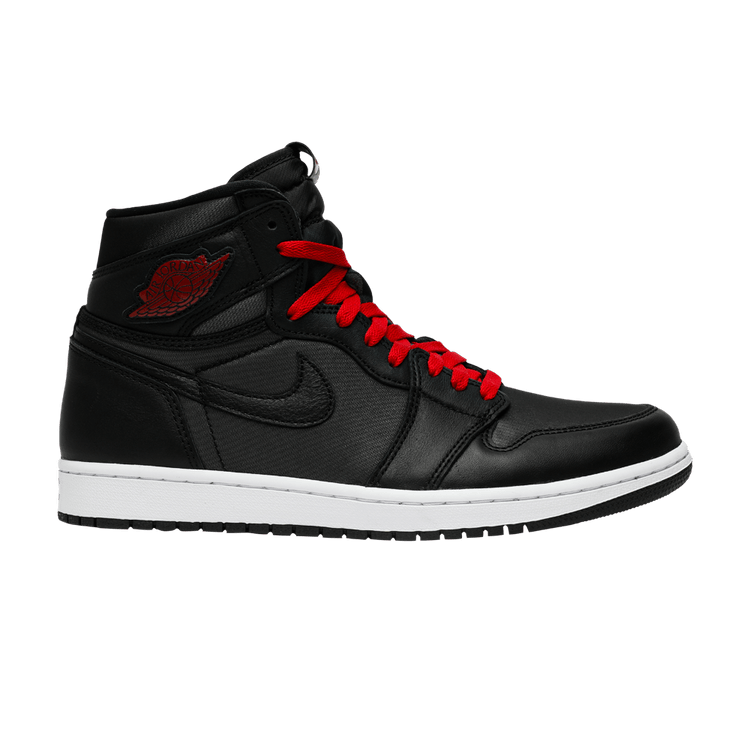 Jordan 1 Retro High Black Satin Gym Red