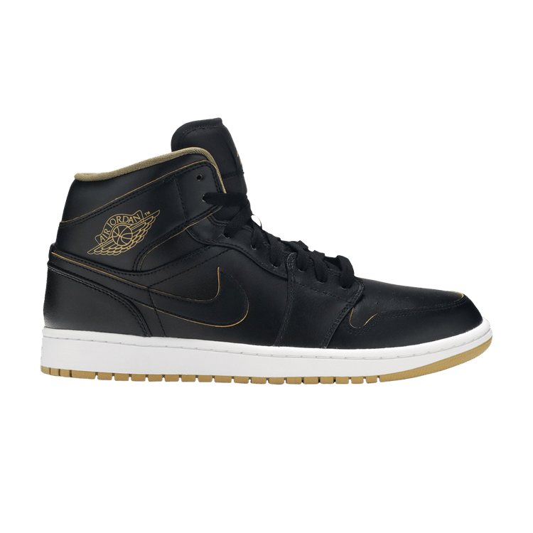 Jordan 1 Retro Mid Black Metallic Gold