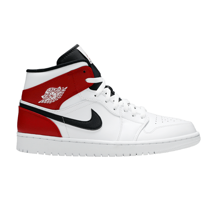 Jordan 1 Mid White Black Gym Red