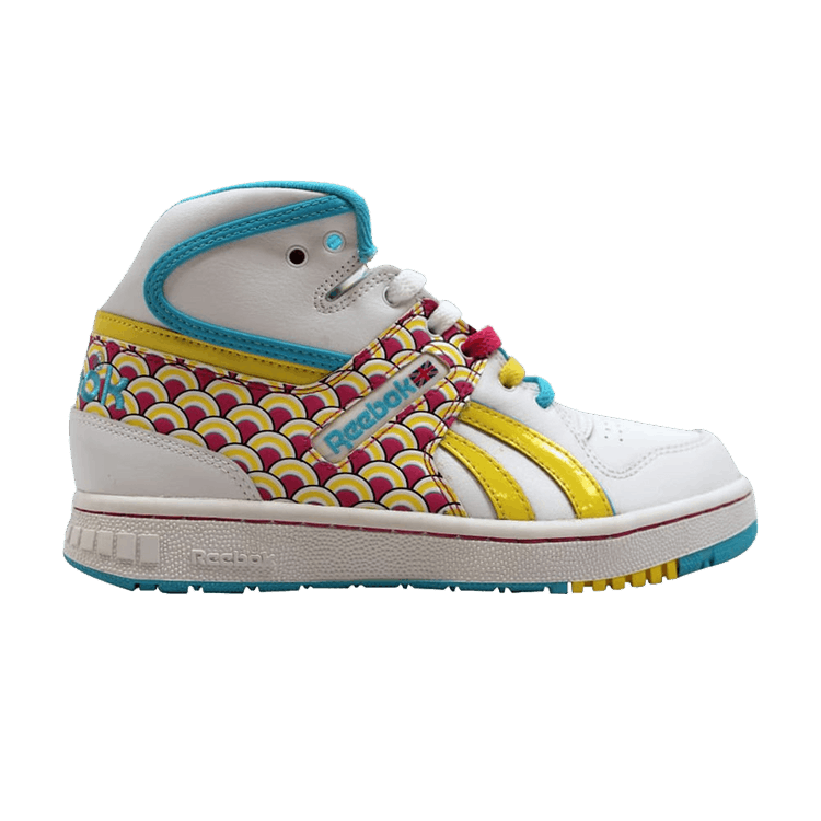 Reebok Pro Legacy Mid Fishscale White/Hot Lips-Yellow-Blue (Women's)