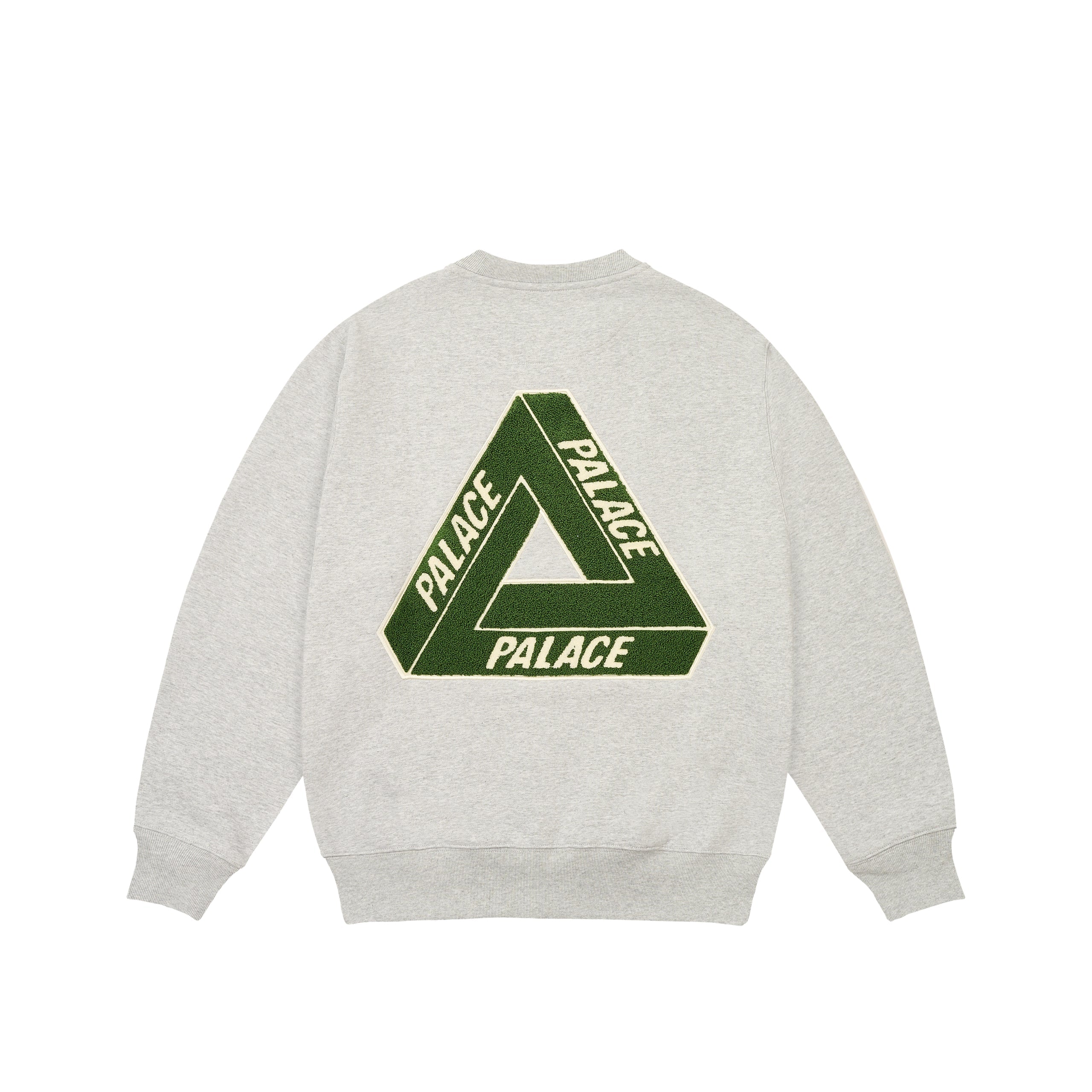 Palace Chenille Tri-ferg Crew Grey Marl