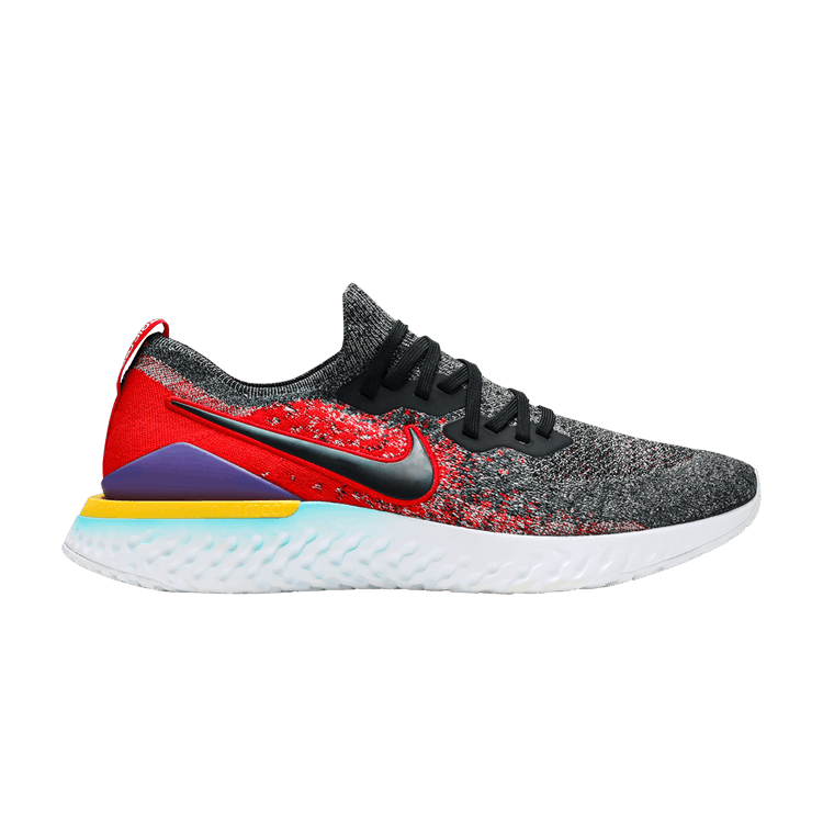 Nike Epic React Flyknit 2 Black Hyper Jade University Red