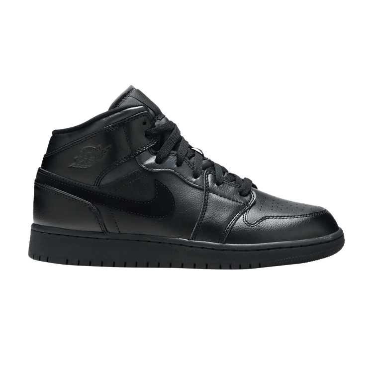 Jordan 1 Mid Deep Black Nubuck Swoosh (GS)