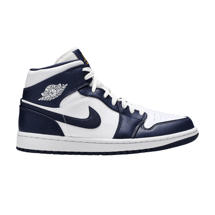 Jordan 1 Mid White Metallic Gold Obsidian - Side Kicks