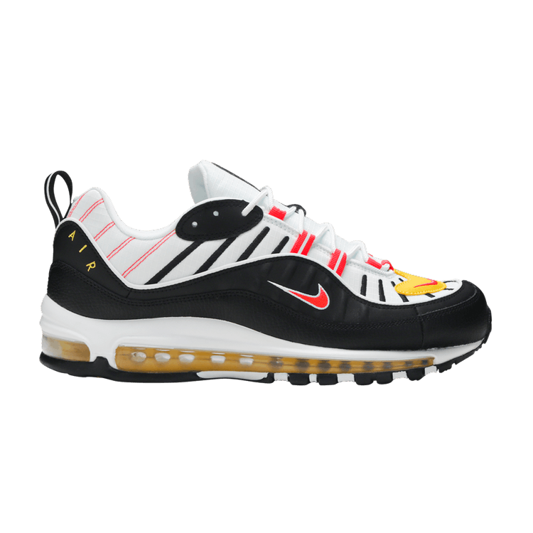 Nike Air Max 98 Black White Yellow Crimson