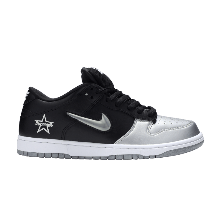 Nike SB Dunk Low Supreme Jewel Swoosh Silver