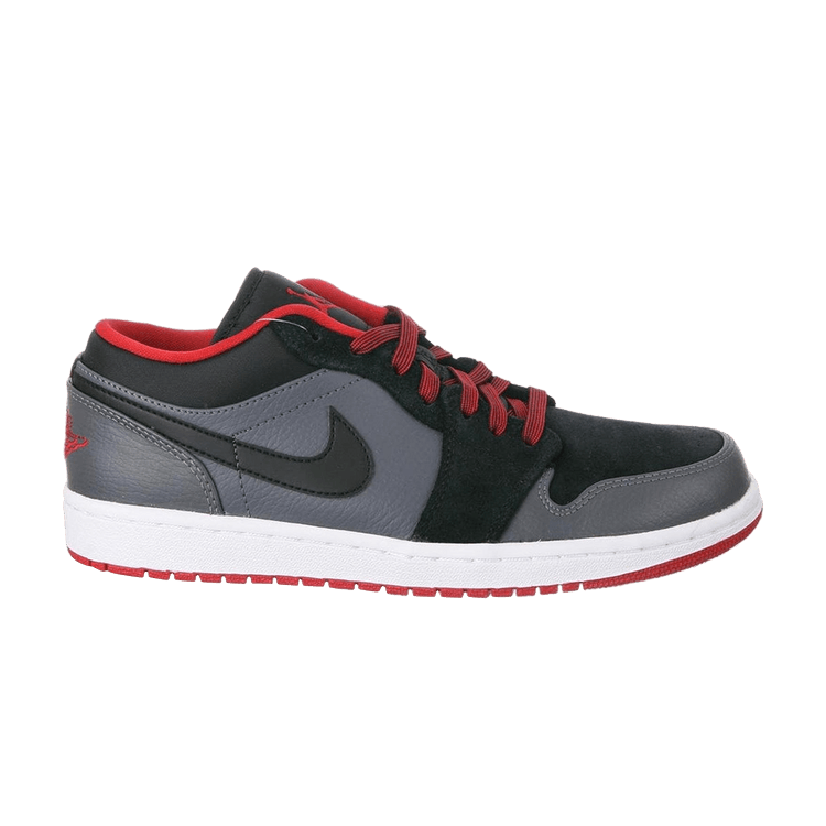 Jordan 1 Low Black Dark Grey Gym Red