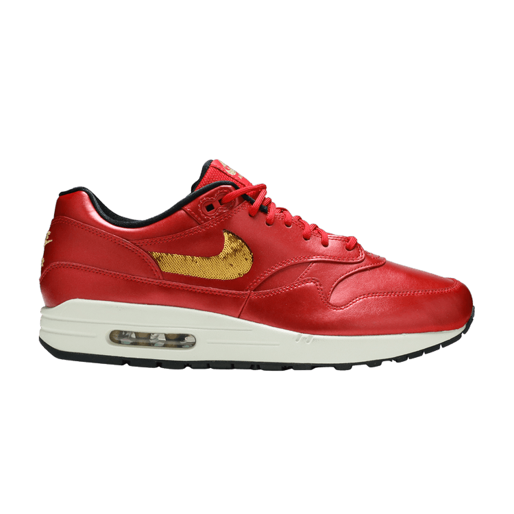 Nike Air Max 1 Red Gold Sequin (Women's)