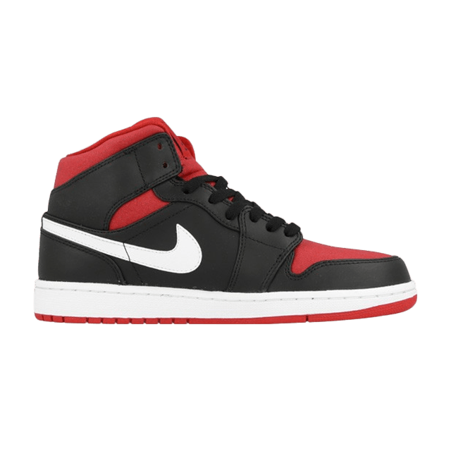 Jordan 1 Mid Black Gym Red White