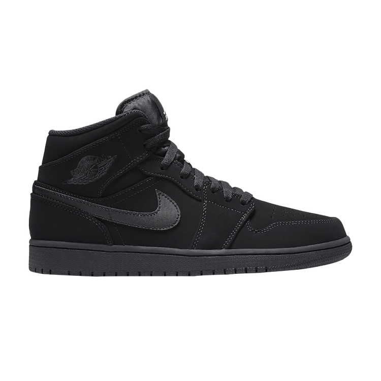 Jordan 1 Mid Black Black White