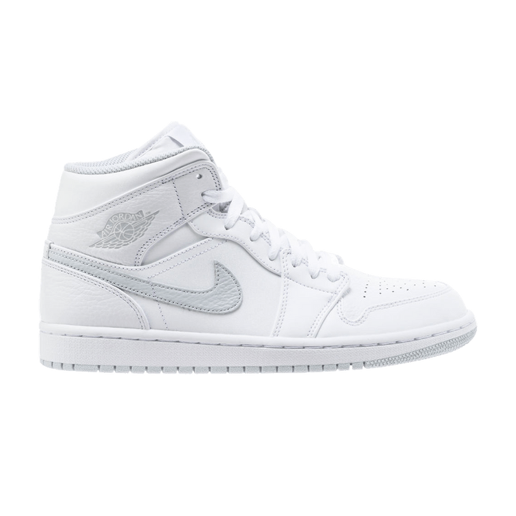 Jordan 1 Mid White Pure Platinum Swoosh