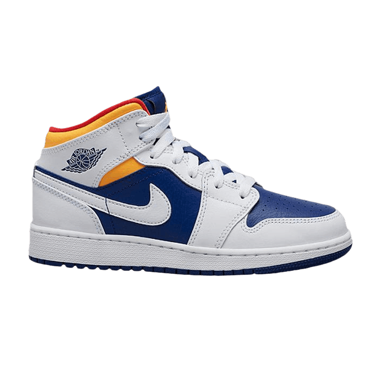 Jordan 1 Mid White Laser Orange Deep Royal Blue (GS) - Side Kicks