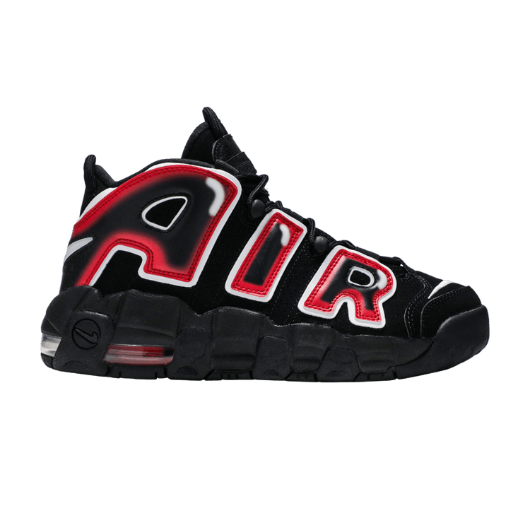 Nike Air More Uptempo Black White Laser Crimson (GS)