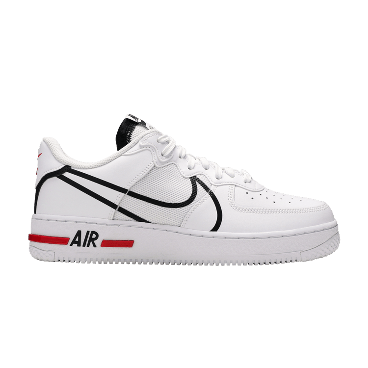 Nike Air Force 1 React White Black Red