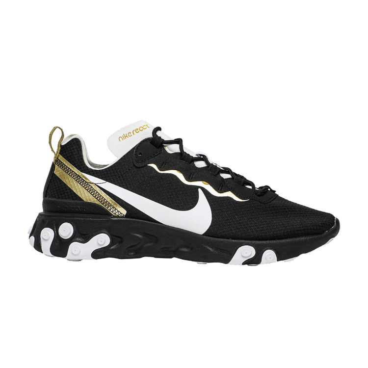 Nike React Element 55 Black Metallic Gold White