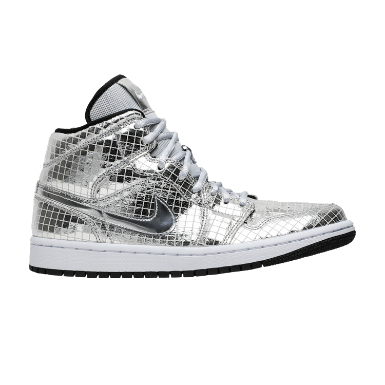 Jordan 1 Mid SE Disco Metallic Silver (Women's)