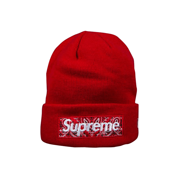 Supreme x New Era Bandana Box Logo Beanie 'Red'