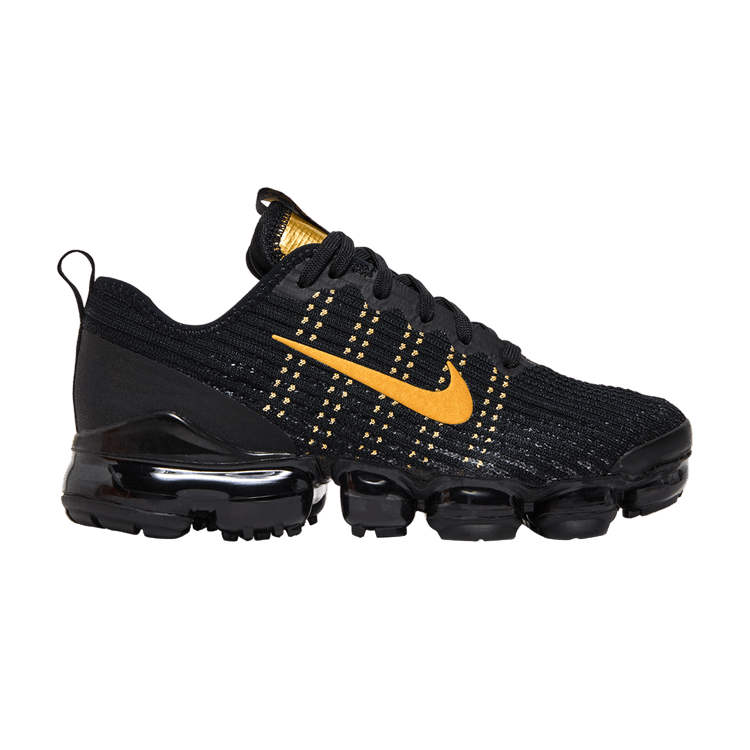 Nike Air VaporMax Flyknit 3 Black Metallic Gold (GS)